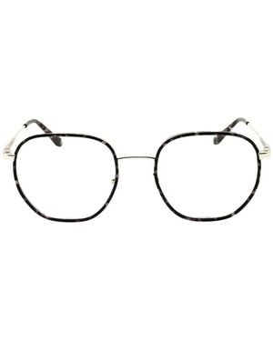 Calvin Klein Tortoiseshell-Effect Round-Frame Glasses - Brown