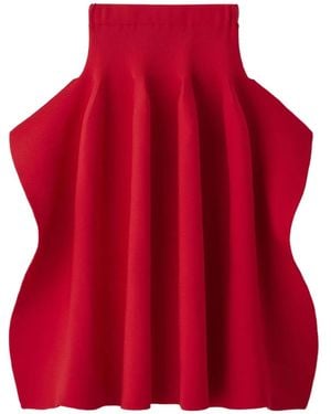CFCL Jupe Drapée À Design Côtelé - Rouge