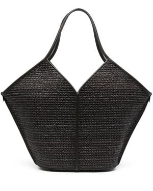 Hereu Calella Raffia Tote Bag - Black