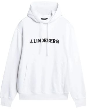 J.Lindeberg Logo-Print Cotton Hoodie - White