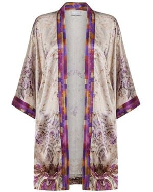 Pierre Louis Mascia Paisley Print Silk Coat - Pink