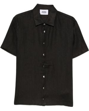 Alpha Studio Camicia A Maniche Corte Con Bottoni - Nero