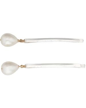 Beatriz Palacios Pearl Drop Hair Pins (Set Of Two) - White