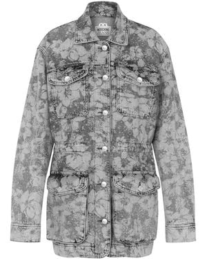 Moschino Floral-Print Cotton Jacket - Grey