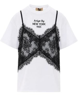 Aniye By Lila Lace-Detail T-Shirt - White