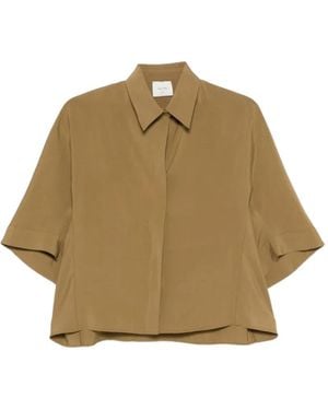Alysi Short-Sleeve Buttoned Shirt - Natural