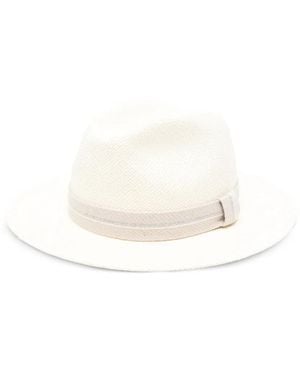 Eleventy Ribbon Trim Hat - White