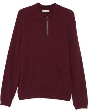 Canali Strukturierter Pullover Mit Kurzem Reißverschluss - Lila