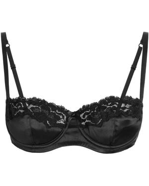 Dolce & Gabbana Lace-Appliqué Balconette Bra - Black