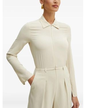 Patrizia Pepe Belted Zip-Up Jumpsuit - White