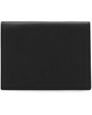 Ami Paris Cowhide-Leather Tri-Fold Wallet With Ami De Coeur - Black