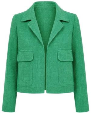 ODEEH Flap-Pocket Tweed Jacket - Green