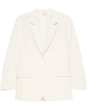 Aspesi Buttoned Long-Sleeve Blazer - White