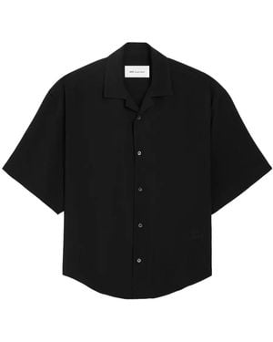 Ami Paris Overhemd Met Borduurwerk En Korte Mouwen - Zwart