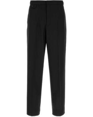 Brioni Pressed-Crease Straight-Leg Trousers - Black