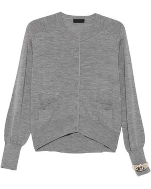 Liu Jo Button-Up Wool Cardigan - Gray