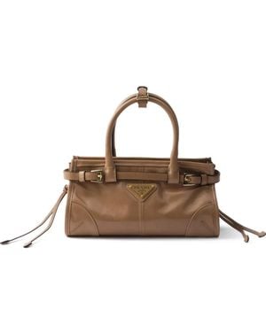 Prada Bonnie Leather Shoulder Bag - Brown