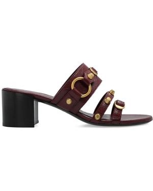 Balenciaga 65Mm Leather Heeled Sandals - Brown