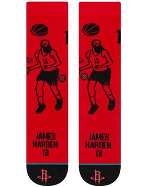 Stance X Nba James Harden Stencil Crew Socks - Red
