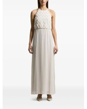 Peserico Pleated Maxi Dress - Natural