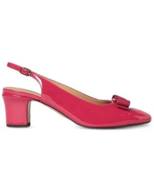 Ferragamo Vara Patent-Leather Sandals - Pink
