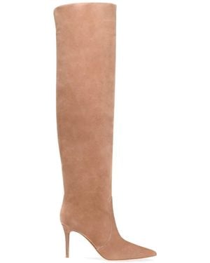 Gianvito Rossi Hansen Cuissard Suede Boots - White