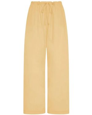 Another Tomorrow Pleated Drawcord Trousers - White