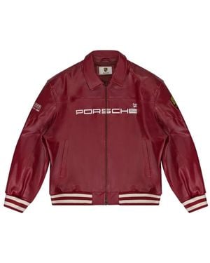 Aimé Leon Dore X Porsche 993 Turbo Leather Jacket - Red