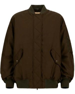 Herno Padded Gabardine Bomber Jacket - Brown