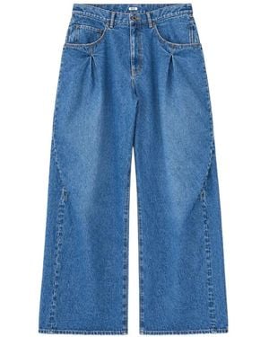 KHOKI Jean Plissé À Découpes 3D - Bleu