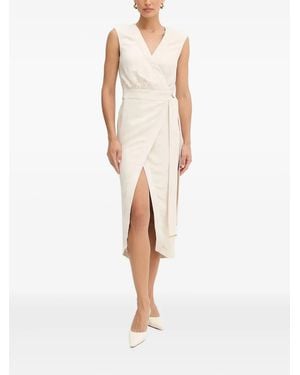 MARCIANO BY GUESS V-Neck Midi Dress - White