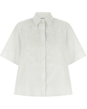 P.A.R.O.S.H. Cubo 26 Embroidered Short-Sleeve Shirt - White