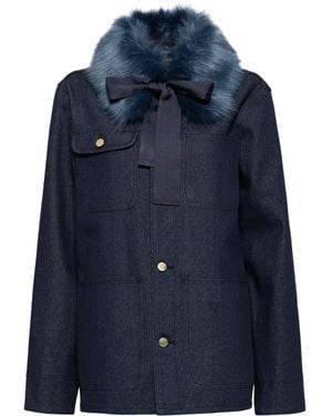 Cynthia Rowley Giacca Con Colletto Rimovibile - Blu