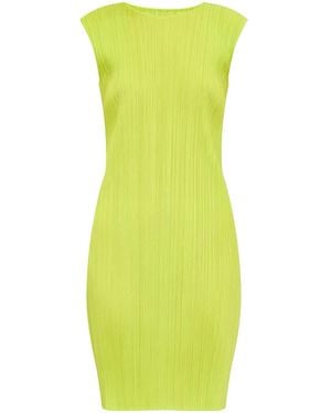 Pleats Please Issey Miyake Plissé Sleeveless Minidress - Green