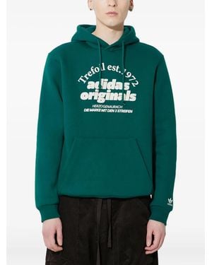 adidas Logo-Print Hoodie - Green