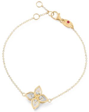 Roberto Coin Princess Flower Armband Mit Perlmutt Und Diamanten - Mettallic