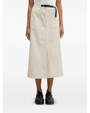 Gramicci Belted-Waist Patch-Pocket Midi Skirt - Natural