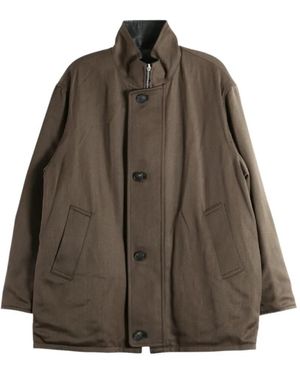 AURALEE Manteau Réversible En Cuir - Brown