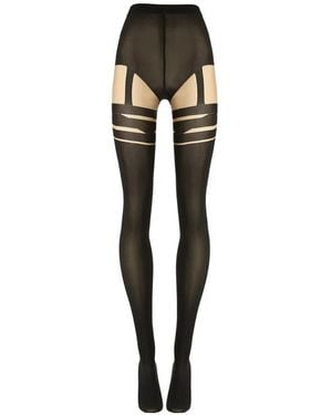 Wolford Infinite Wrap Garter-Belt Effect Tights - Black