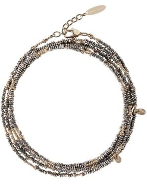 Brunello Cucinelli Hematite Sterling Wrap Bracelet - Metallic