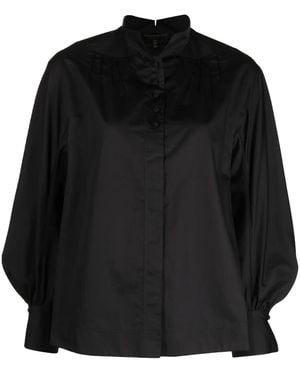 Shiatzy Chen Knotted-Button Poplin Shirt - Black