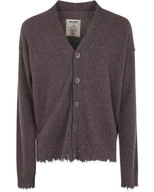 Uma Wang Cashmere Frayed-Hem Cardigan - Brown