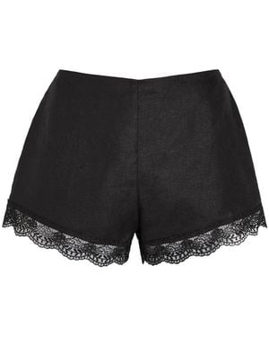 STAUD Vov Lace-Trim Shorts - Black