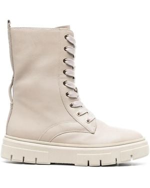 Geox Isotte Lace-Up Combat Boots - Natural