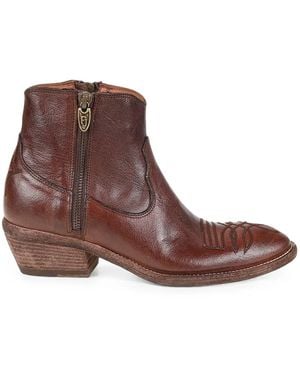 Fauzian Jeunesse Embroidered Leather Cowboy Boots - Brown