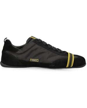 Fendi Wrap Suede And Fabric Low-Top Sneakers - Black