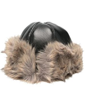 Stand Studio Sable Faux-Fur Trim Hat - Black