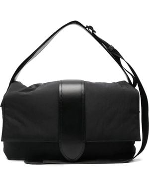 Jacquemus Leather-Trimmed Tote Bag - Black