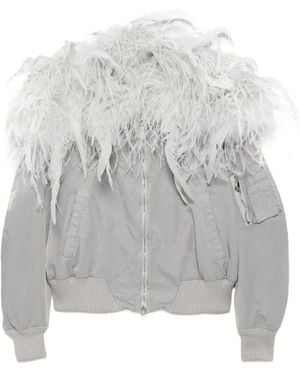 The Attico Superattico10 Feather Bomber Jacket - Grey