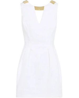 Elisabetta Franchi V-Neck Mini Dress - White